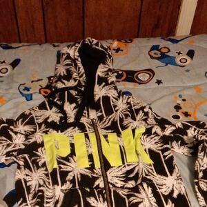 Victoria's Secret Black and White Palm Tree Hoodie, Women's Size Xs, All Clean.